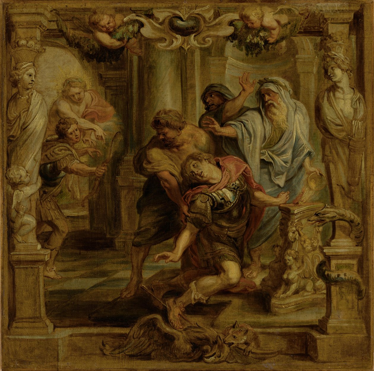 De dood van Achilles door Peter Paul Rubens