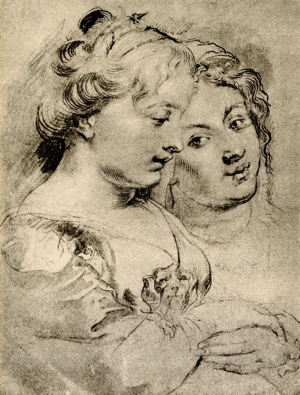 Gedetailleerde studie van twee meisjes door Peter Paul Rubens