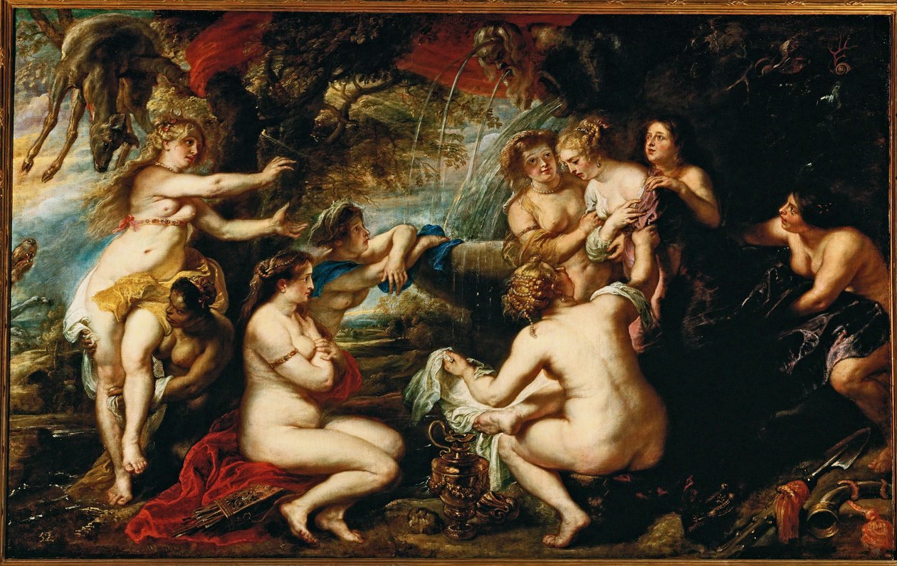 Diana en Callisto (schilderij op doek) door Peter Paul Rubens