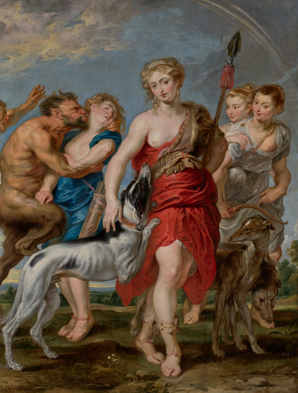 Diana en haar nimfen op jacht door Peter Paul Rubens