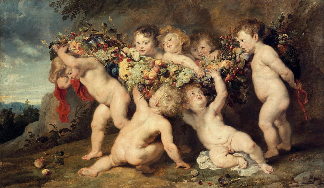 De vruchtenslinger (met Frans Snyders en Jan Wildens) door Peter Paul Rubens