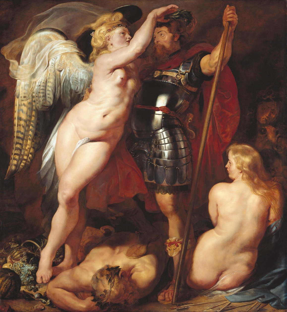 De kroning van de held der deugd door Peter Paul Rubens