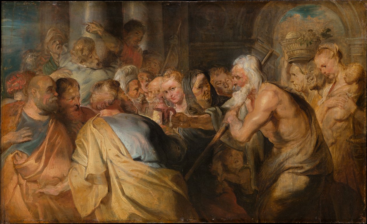Diogenes op zoek naar een eerlijk man door Peter Paul Rubens