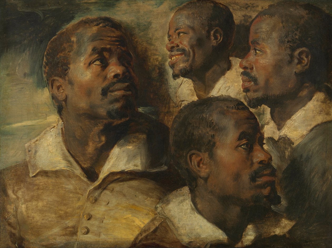 Vier studies van het hoofd van een Moor door Peter Paul Rubens