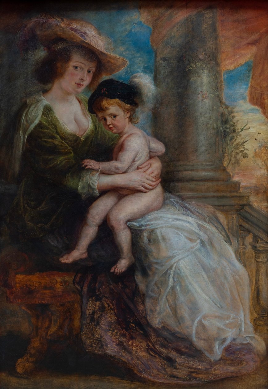 Hélène Fourment met haar zoon Frans door Peter Paul Rubens