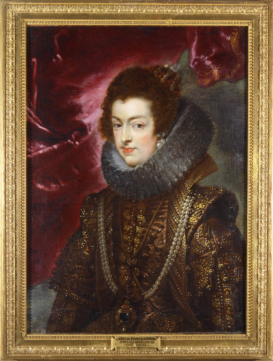 Isabella van Bourbon, ca.1629 (schilderij op doek) door Peter Paul Rubens