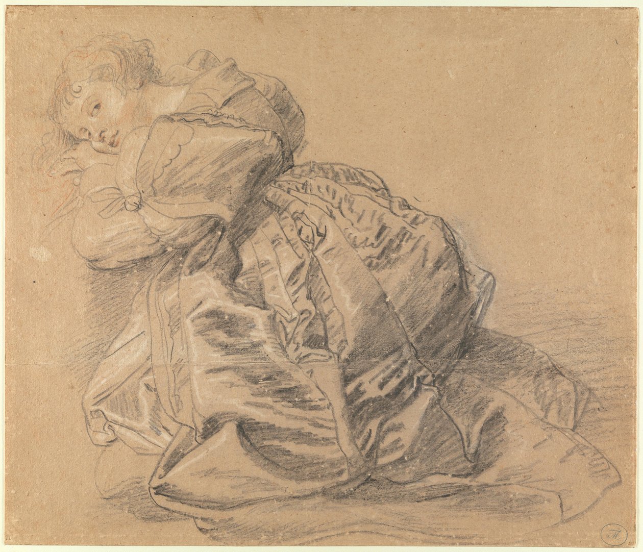 Knielende jonge vrouw door Peter Paul Rubens
