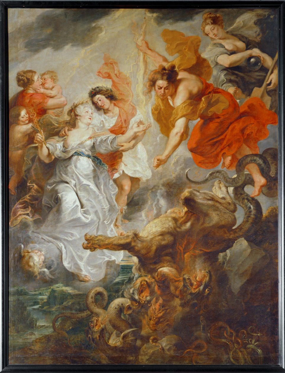 De perfecte verzoening van de koningin en haar zoon (schilderij op doek) door Peter Paul Rubens