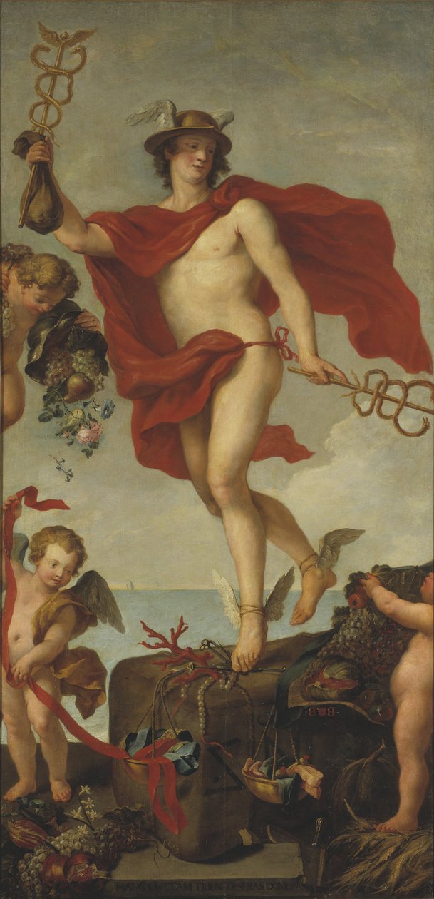 Merkur verlässt Antwerpen. Fragment eines größeren Gemäldes door Peter Paul Rubens