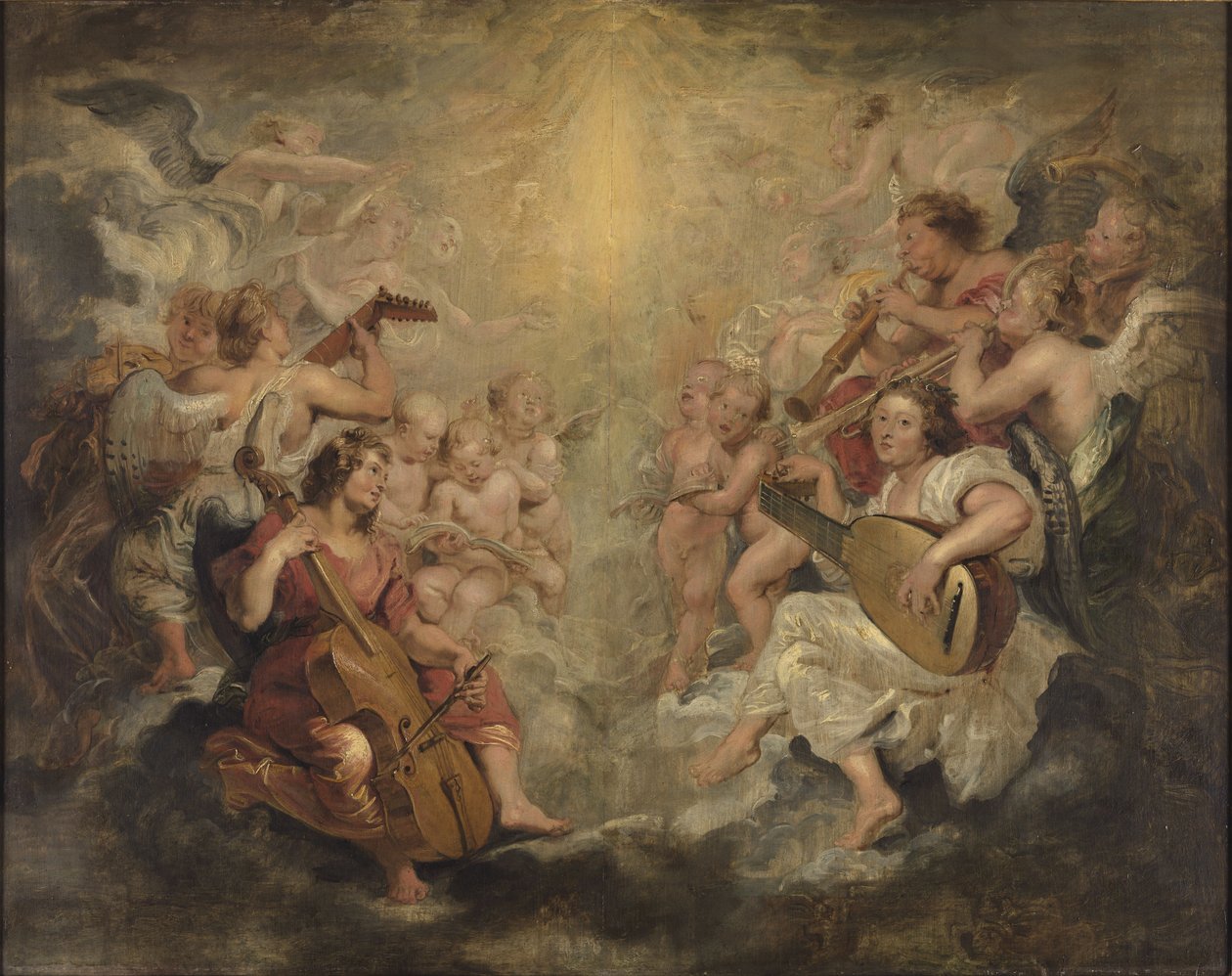 Engelen die muziek maken door Peter Paul Rubens