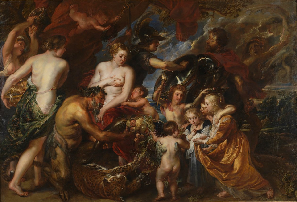 Vrede en oorlog, Minerva beschermt Vrede tegen Mars door Peter Paul Rubens