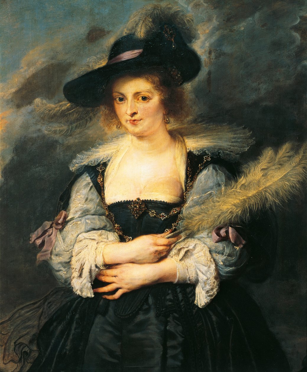 Portret van Helene Fourment (detail) door Peter Paul Rubens