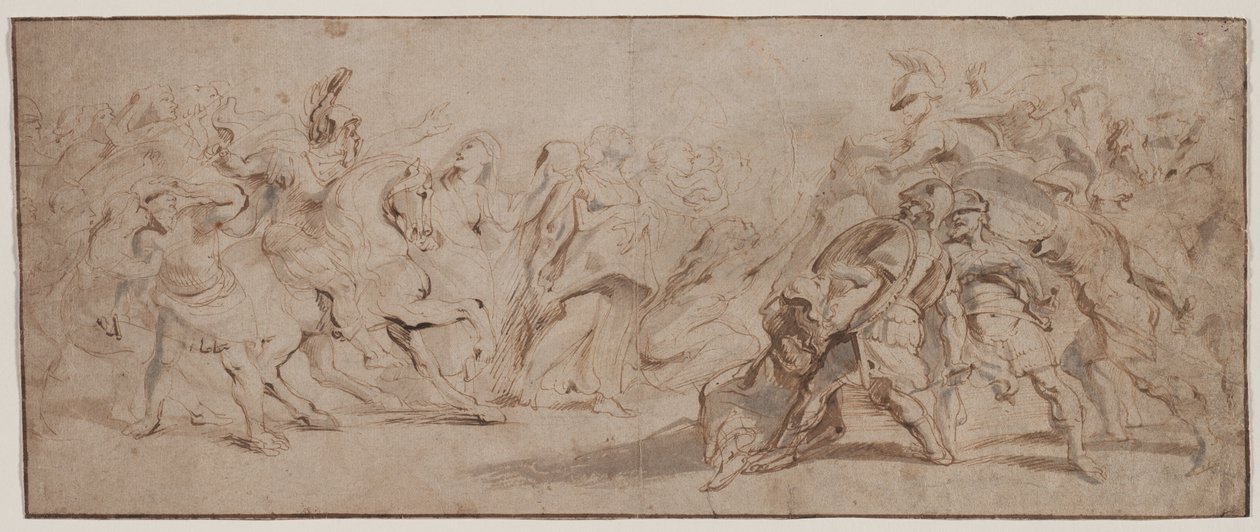 Verzoening van de Romeinen en de Sabijnen (recto) door Peter Paul Rubens