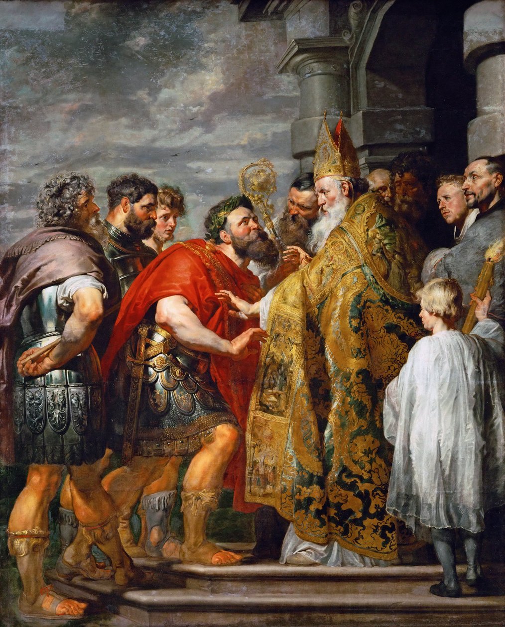 Sint Ambrosius en keizer Theodosius I door Peter Paul Rubens