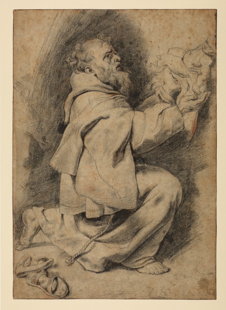 Sint Franciscus knielend, ontvangt het Kind Jezus, ca. 1617 door Peter Paul Rubens