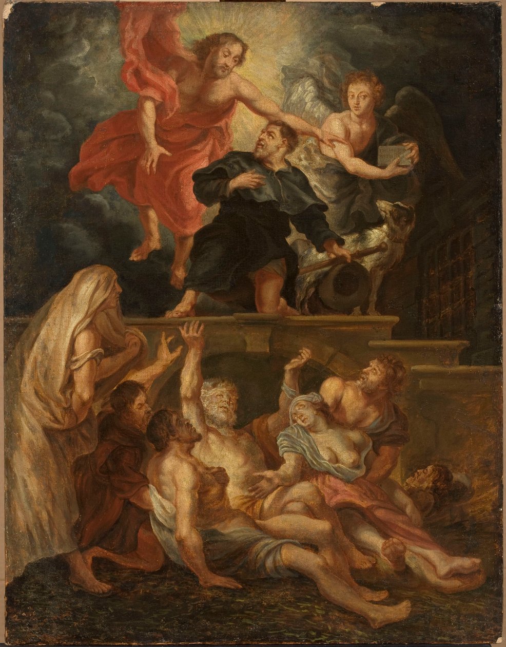 Sint-Rochus, patroon van mensen die door ziekte zijn getroffen door Peter Paul Rubens