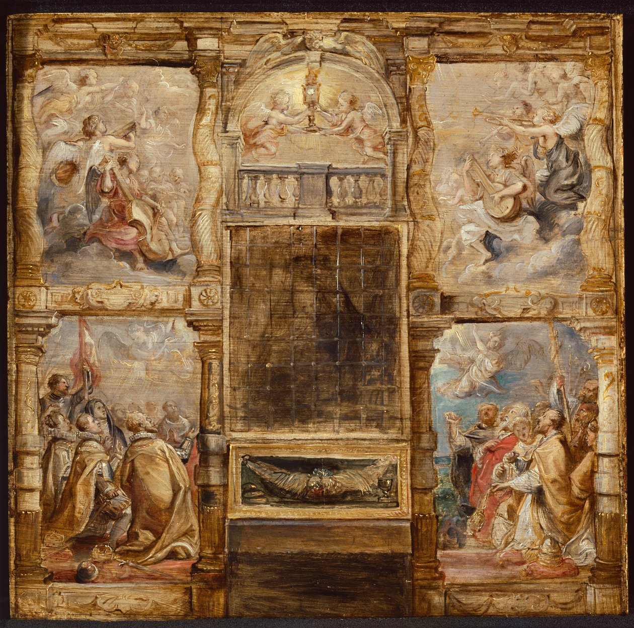 De aanbidding van de Eucharistie door Peter Paul Rubens