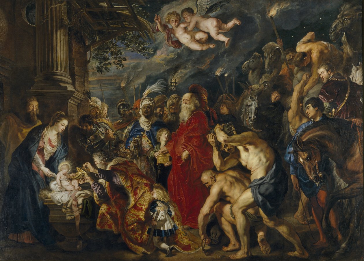 De aanbidding der wijzen, 1610-1620s door Peter Paul Rubens
