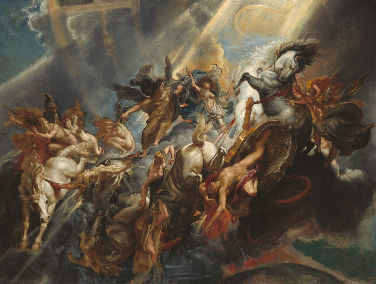 De val van Phaëton door Peter Paul Rubens
