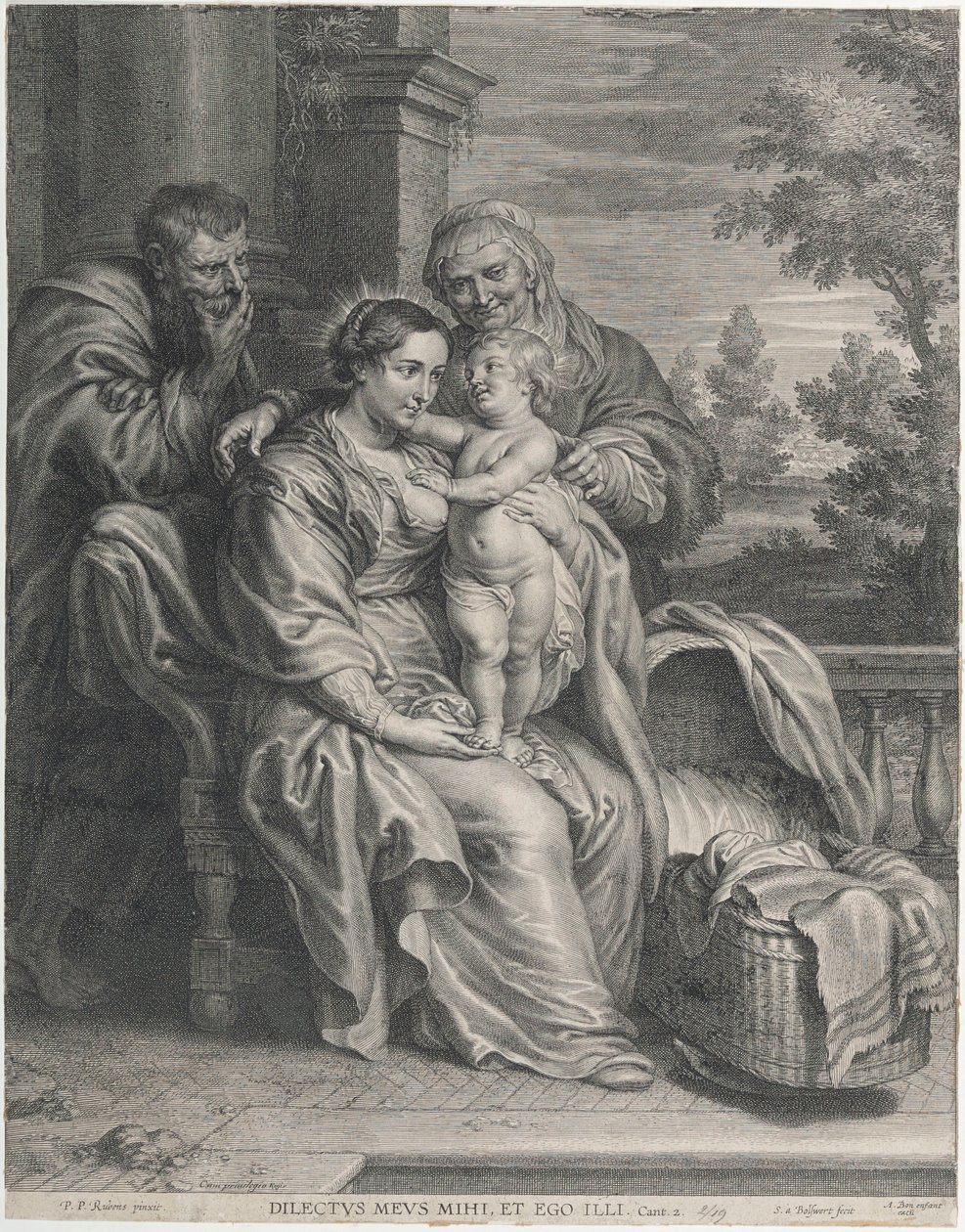 De Heilige Familie met de heilige Anna door Peter Paul Rubens