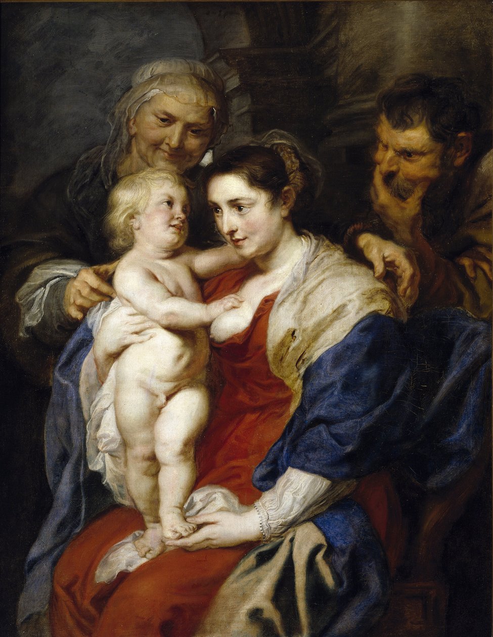 De Heilige Familie met Sint Anna door Peter Paul Rubens
