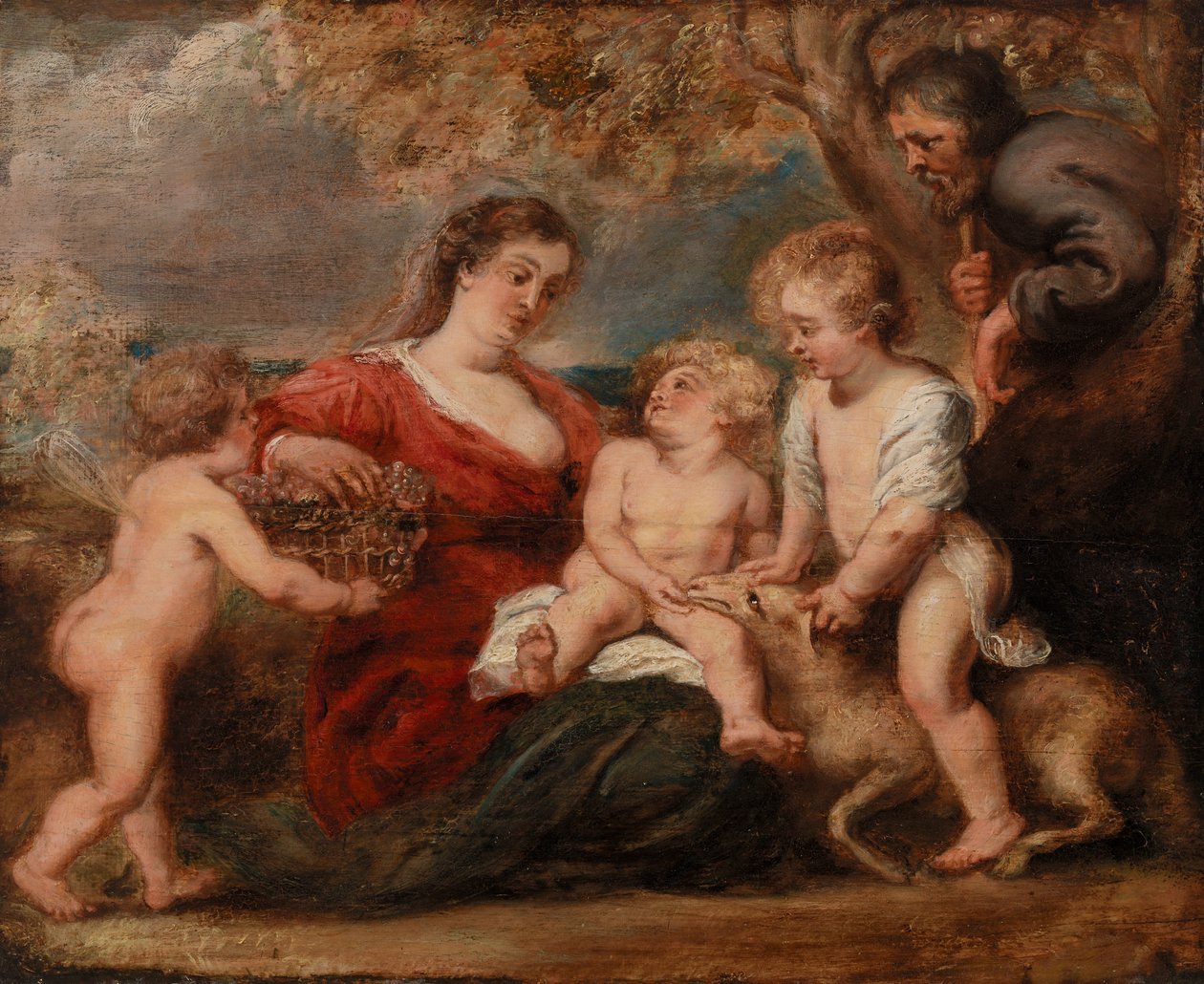 De Heilige Familie met Sint Johannes de Doper en een Engel door Peter Paul Rubens
