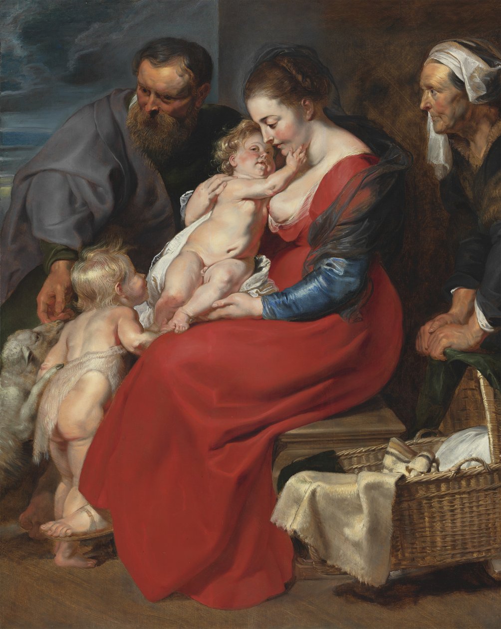 De Heilige Familie met de heiligen Elizabeth en Johannes de Doper door Peter Paul Rubens