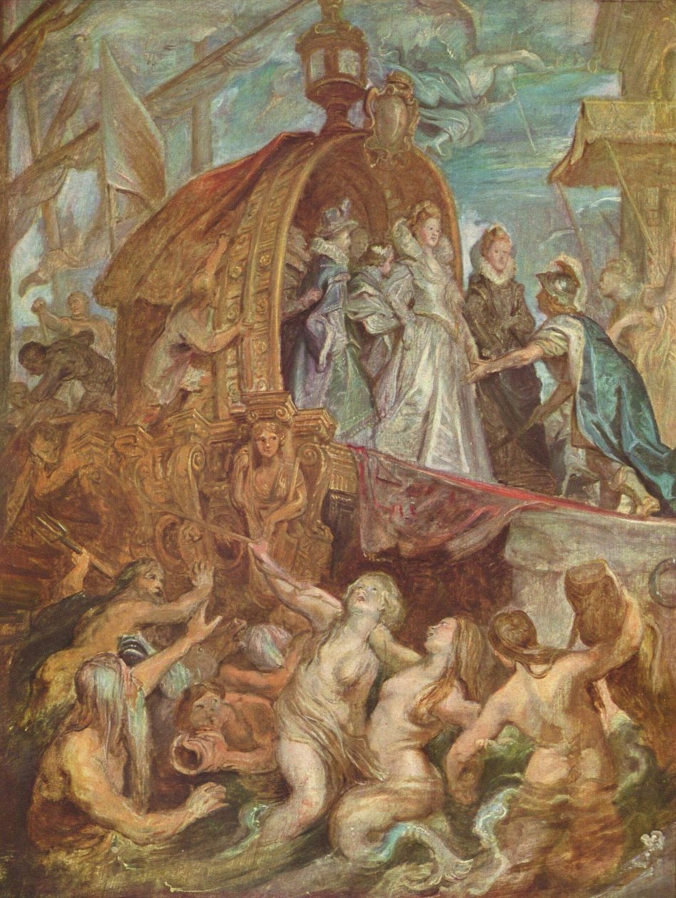 De landing in Marseille (schets voor de Medici-cyclus) door Peter Paul Rubens