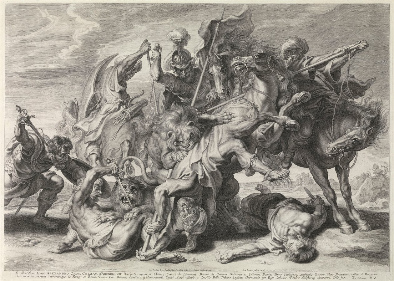 De leeuwenjacht door Peter Paul Rubens