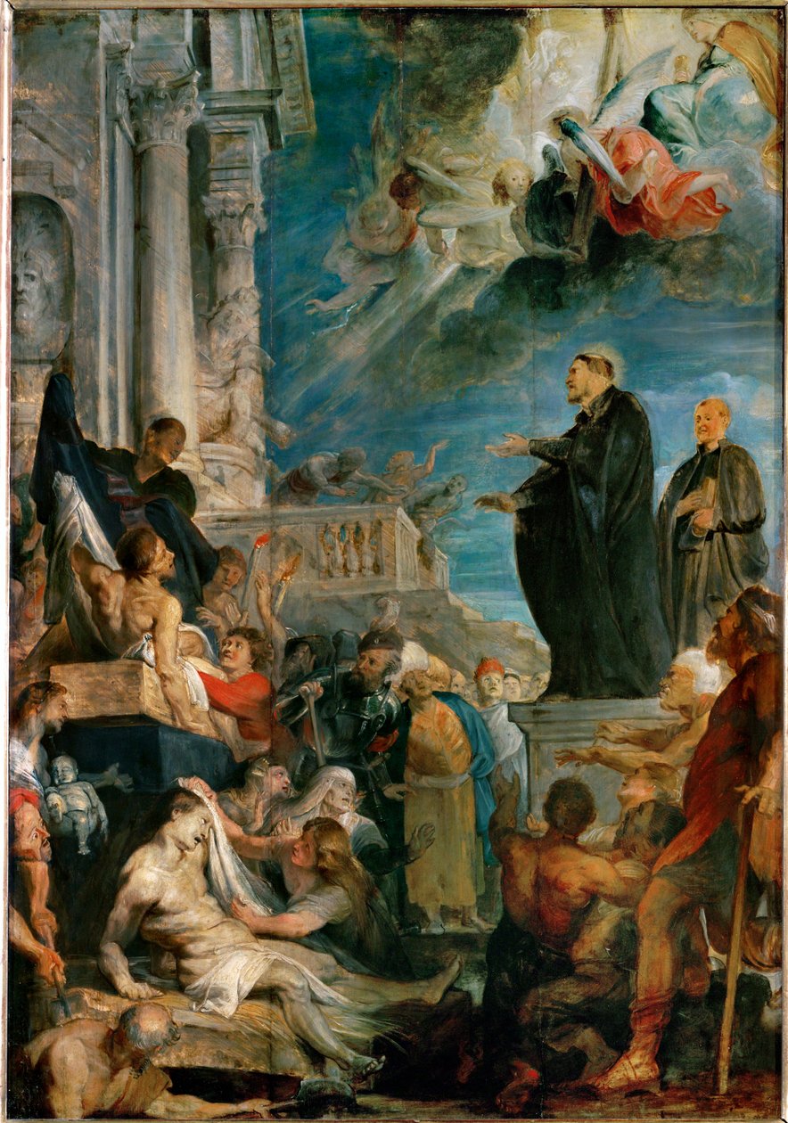 De wonderen van Franciscus Xaverius (schilderij op hout) door Peter Paul Rubens