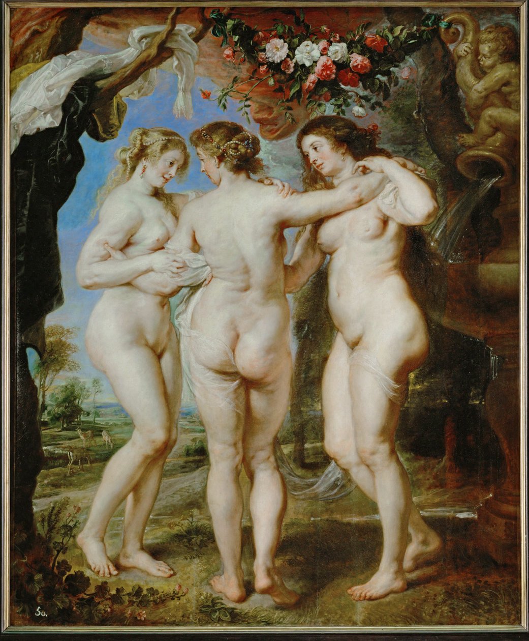 De Drie Gratiën, ca.1636 (schilderij op hout) door Peter Paul Rubens