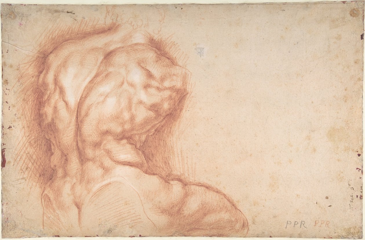 De door heiligen vereerde Maagd (recto); Studie van de Belvedère-torso (verso) door Peter Paul Rubens