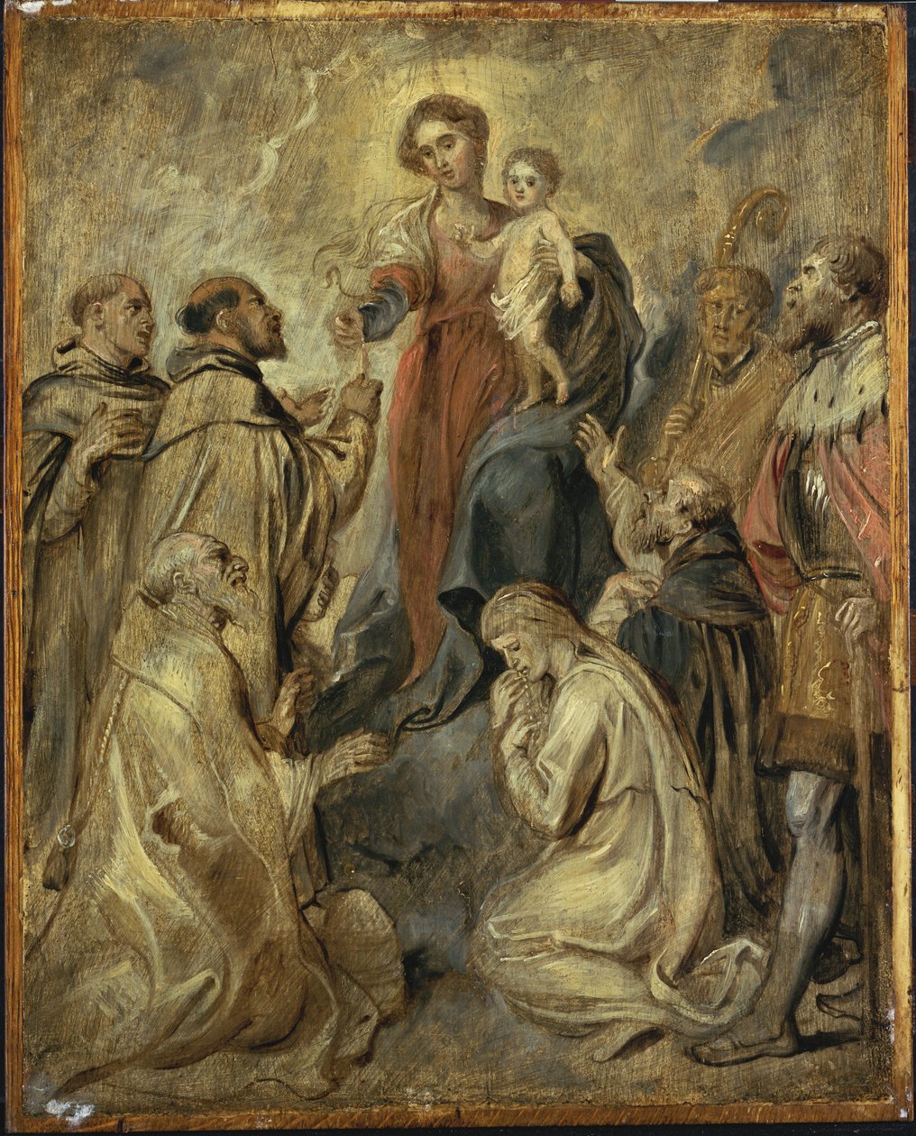 De Maagd en het Kind van de Rozenkrans door Peter Paul Rubens