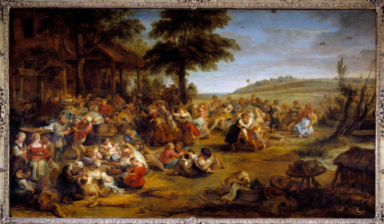 De kermis of bruiloft in het dorp. Schilderij van Pierre Paul Rubens door Peter Paul Rubens