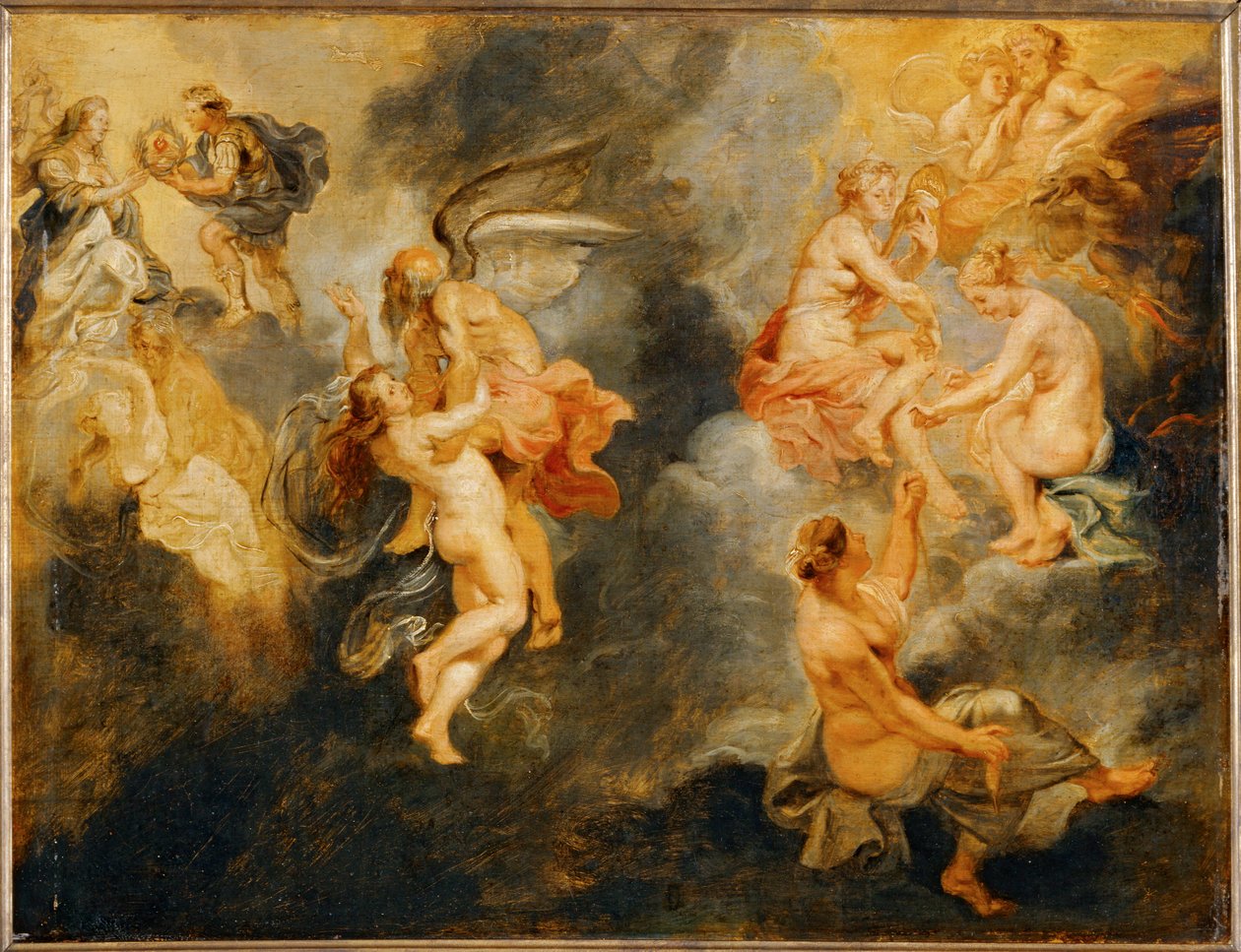 Triomphe de la verit (schilderij op hout) door Peter Paul Rubens