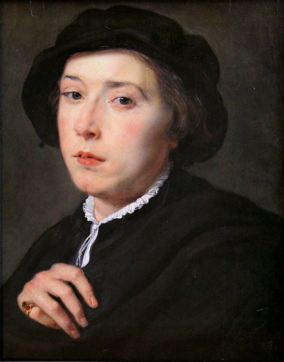 Jonge man met een zwarte hoed door Peter Paul Rubens