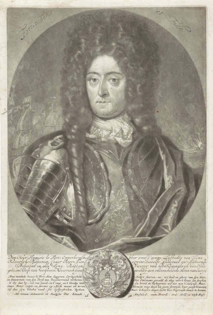 Portret van generaal admiraal François Lefort, 1698 door Peter Schenk
