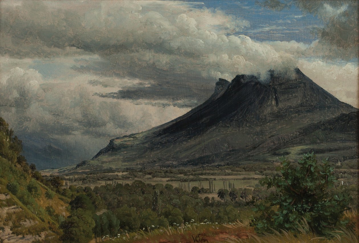 Het Granier-massief, uitzicht vanaf de Cluse de Chambéry 1850 door Peter Vilhelm Carl Kyhn