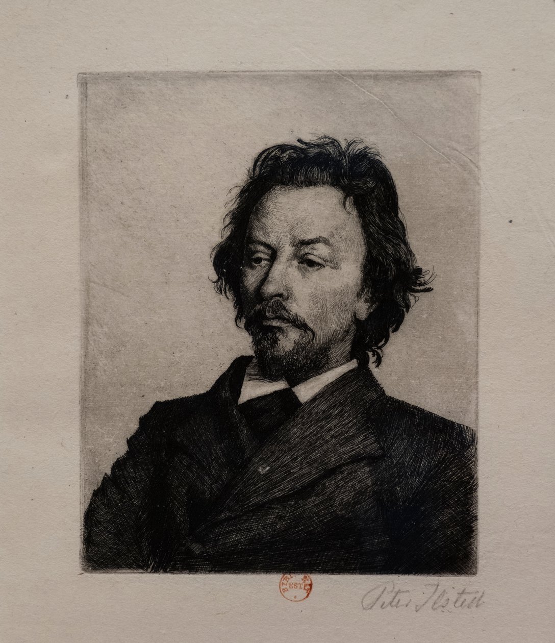 Portret van Vilhelm Hammershoi, ca. 1899 door Peter Vilhelm Ilsted