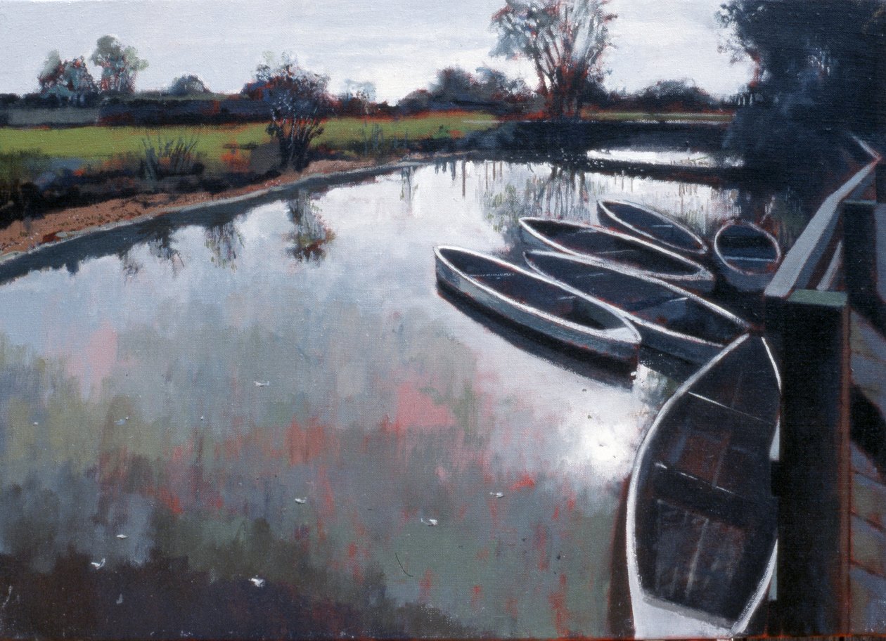 Barcombe Mills, Sussex, 2007 (olieverf op doek) door Peter Wilson