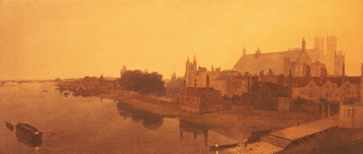 Westminster Abbey en Hall en Oude Parlementsgebouwen door Peter de Wint