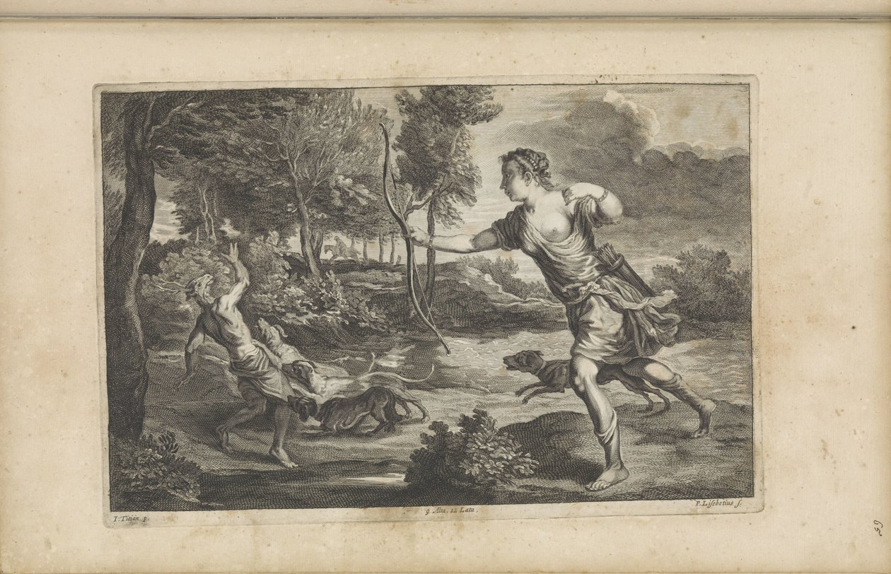 Diana en Actaeon door Peter van Liesebetten