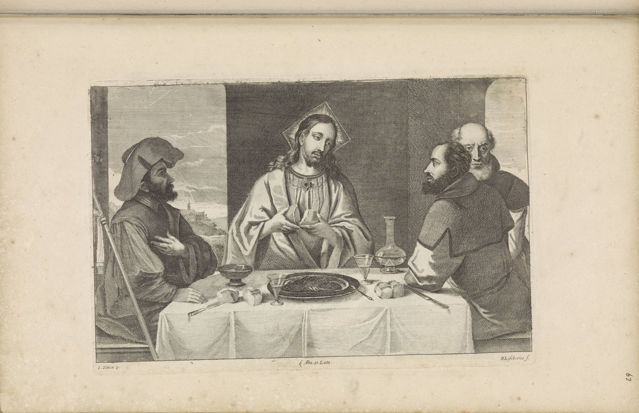 Maaltijd in Emmaüs door Peter van Liesebetten