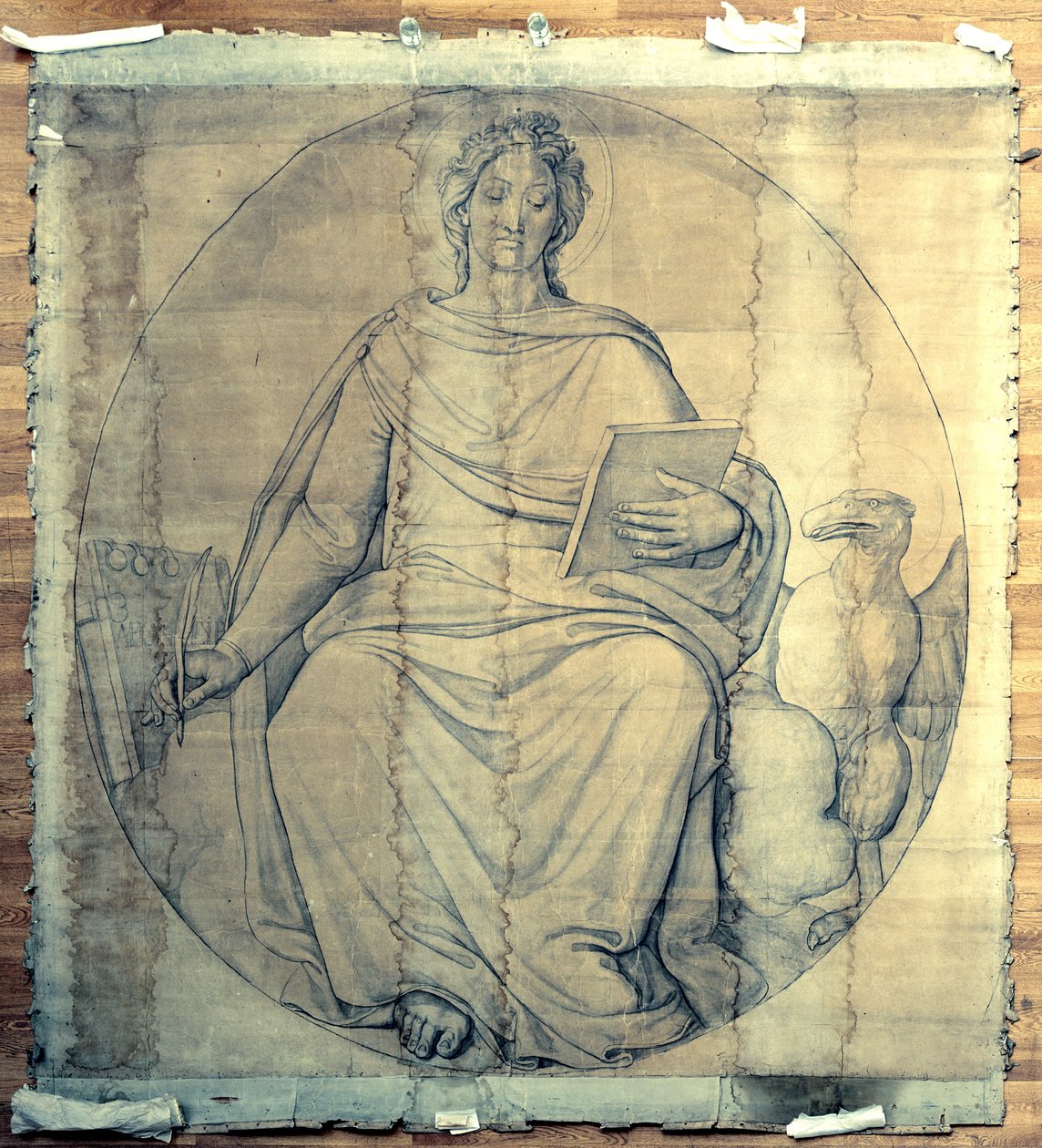 De evangelist Johannes. Karton voor de fresco