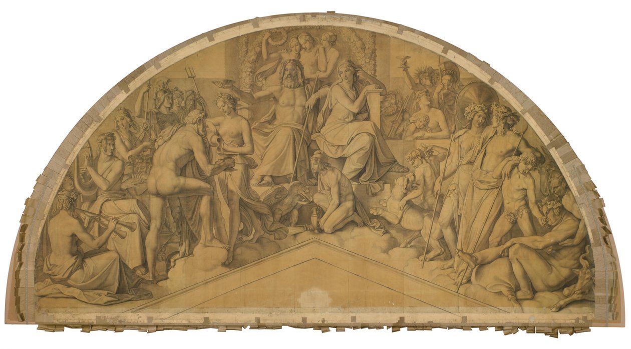 Die Aufnahme des Herakles in den Olymp door Peter von Cornelius