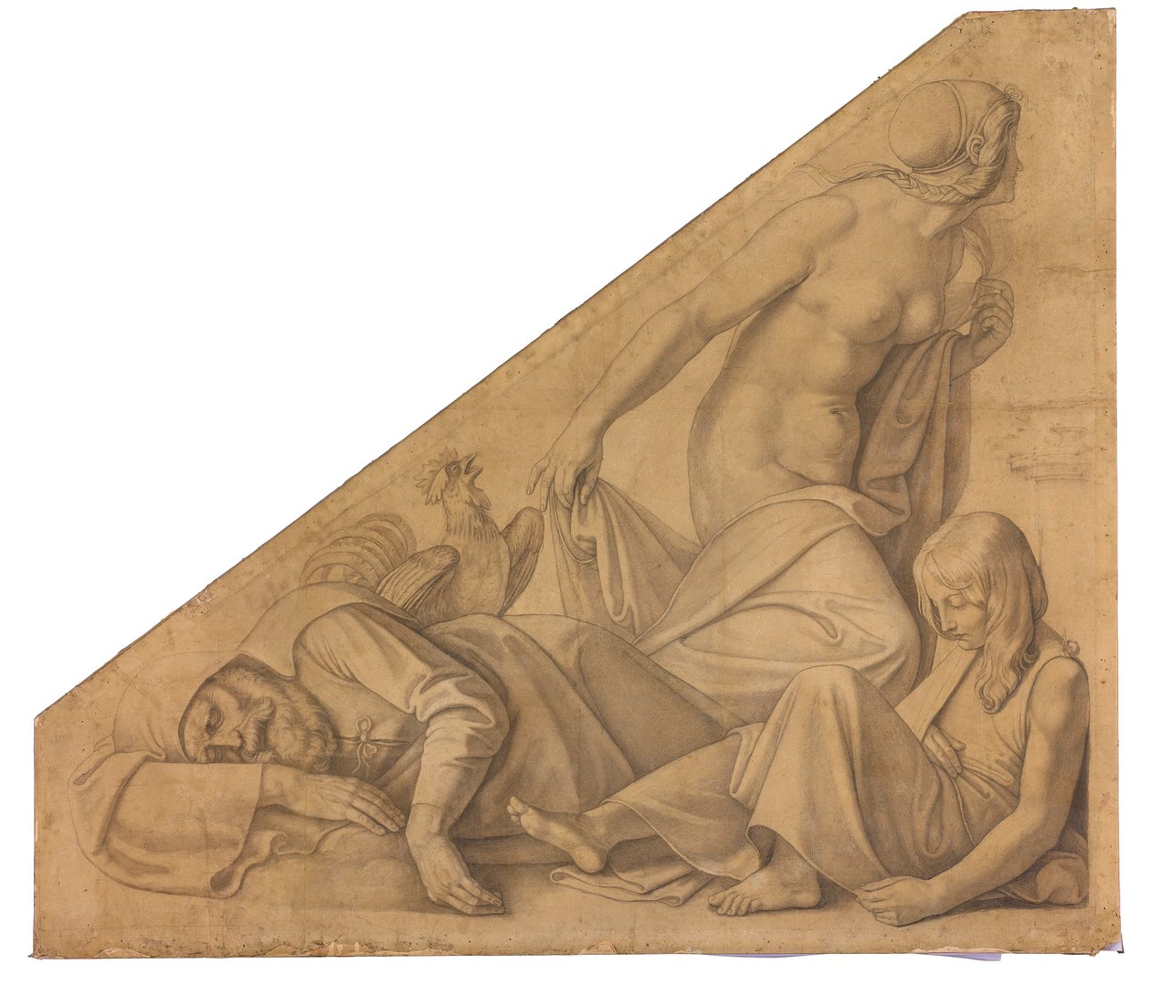 Eos, Tithonos und Memnon door Peter von Cornelius