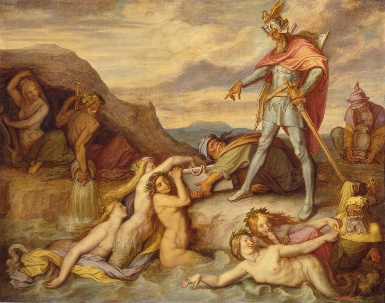 Hagen laat de Nibelungenschat zinken door Peter von Cornelius