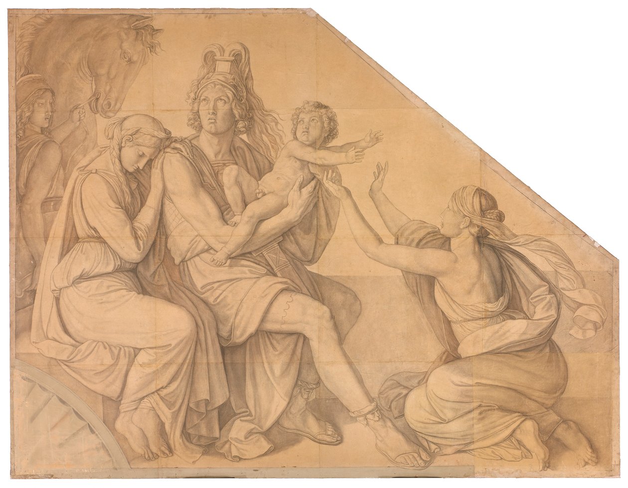 Hektors Abschied von Andromache door Peter von Cornelius