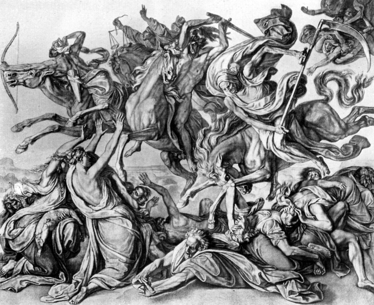 De vier ruiters van de Apocalyps door Peter von Cornelius