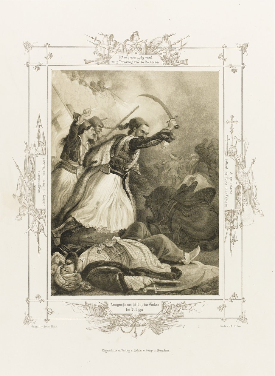 Christos Anagnostaras Uit het Album van Griekse Heldhaftigheid, ca. 1835 door Peter von Hess